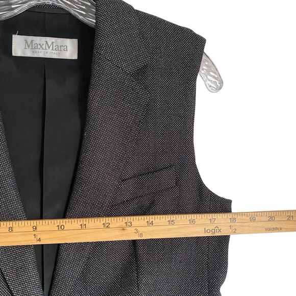 Max Mara Tweed Vest Sleeveless Jacket US 8 IT 42 Gray Wool Career Business - Picture 4 of 11